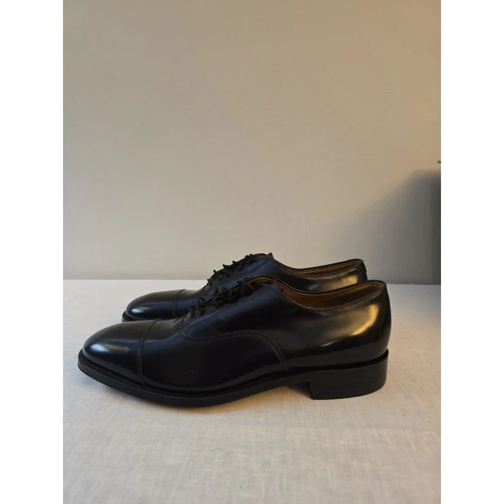 Johnston & Murphy Mens 9 1/2 9.5 D  22-02981 Melton Black Dress Cap Toe Oxfords